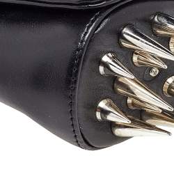 Christian Louboutin Black Leather Marquise Spike Clutch