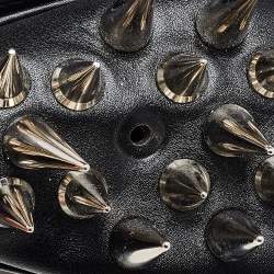 Christian Louboutin Black Leather Marquise Spike Clutch