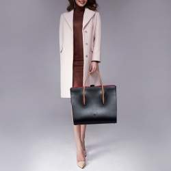 Christian Louboutin Black Leather and Patent Large Paloma Tote