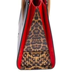 Christian Louboutin Black Leather and Patent Large Paloma Tote