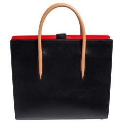 Christian Louboutin Black Leather and Patent Large Paloma Tote