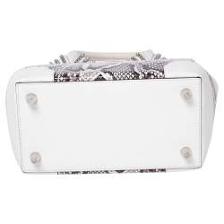 Pre Owned Christian Louboutin White Snakeskin Effect Leather Small Eloise Satchel
