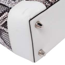 Pre Owned Christian Louboutin White Snakeskin Effect Leather Small Eloise Satchel