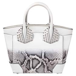 Pre Owned Christian Louboutin White Snakeskin Effect Leather Small Eloise Satchel