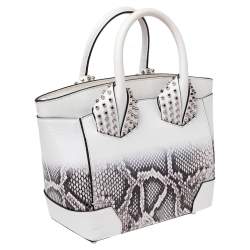 Pre Owned Christian Louboutin White Snakeskin Effect Leather Small Eloise Satchel