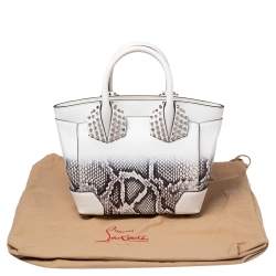 Pre Owned Christian Louboutin White Snakeskin Effect Leather Small Eloise Satchel
