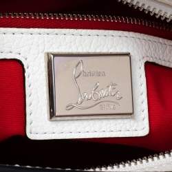 Pre Owned Christian Louboutin White Snakeskin Effect Leather Small Eloise Satchel