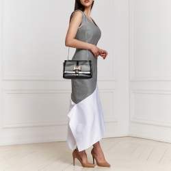 Christian Louboutin Black Leather And Patent Leather Sweet Charity Shoulder Bag