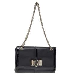 Christian Louboutin Black Leather And Patent Leather Sweet Charity Shoulder Bag