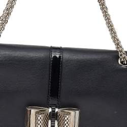 Christian Louboutin Black Leather And Patent Leather Sweet Charity Shoulder Bag