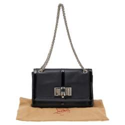 Christian Louboutin Black Leather And Patent Leather Sweet Charity Shoulder Bag