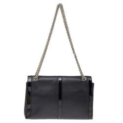 Christian Louboutin Black Leather And Patent Leather Sweet Charity Shoulder Bag