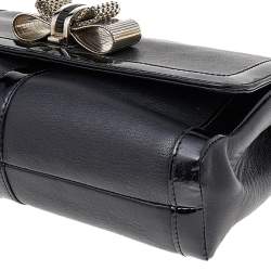 Christian Louboutin Black Leather And Patent Leather Sweet Charity Shoulder Bag