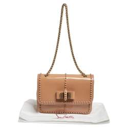 Christian Louboutin Beige Patent Leather and Leather Sweet Charity Shoulder Bag