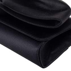 Christian Louboutin Black Satin Loubibow Clutch