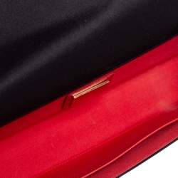 Christian Louboutin Black Satin Loubibow Clutch