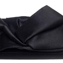Christian Louboutin Black Satin Loubibow Clutch