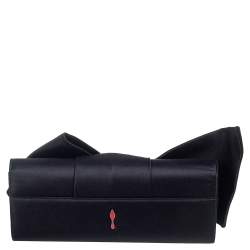 Christian Louboutin Black Satin Loubibow Clutch
