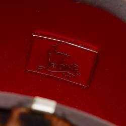 Pre Owned Christian Louboutin Brown Leopard Print Fur And Leather Chain Clutch