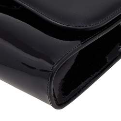 Christian Louboutin Black Patent Leather Riviera Clutch