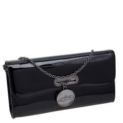 Christian Louboutin Black Patent Leather Riviera Clutch