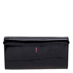 Christian Louboutin Black Patent Leather Riviera Clutch