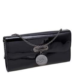 Christian Louboutin Black Patent Leather Riviera Clutch