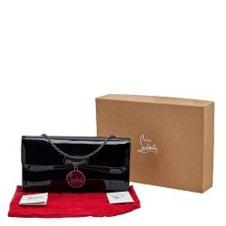 Christian Louboutin Black Patent Leather Riviera Clutch