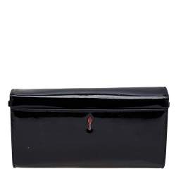 Christian Louboutin Black Patent Leather Riviera Clutch