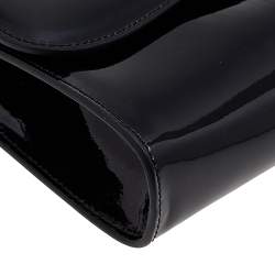 Christian Louboutin Black Patent Leather Riviera Clutch