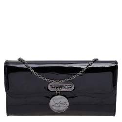 Christian Louboutin Black Patent Leather Riviera Clutch