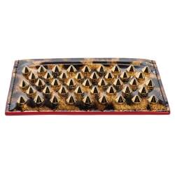 Christian Louboutin Brown Leopard Print Patent Leather Card Holder