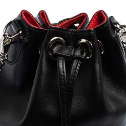 Christian Louboutin Black Leather Marie Jane Bucket Bag