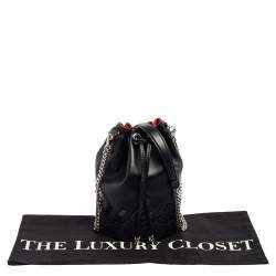 Christian Louboutin Black Leather Marie Jane Bucket Bag