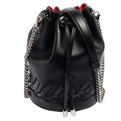 Christian Louboutin Black Leather Marie Jane Bucket Bag