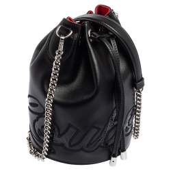 Christian Louboutin Black Leather Marie Jane Bucket Bag