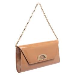 Christian Louboutin Old Rose Patent Leather Vero Dodat Chain Clutch