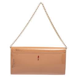 Christian Louboutin Old Rose Patent Leather Vero Dodat Chain Clutch
