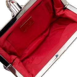 Christian Louboutin Metallic Purple Suede Mini Loubi Lula Frame Clutch