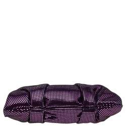 Christian Louboutin Metallic Purple Suede Mini Loubi Lula Frame Clutch