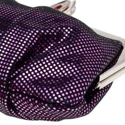 Christian Louboutin Metallic Purple Suede Mini Loubi Lula Frame Clutch