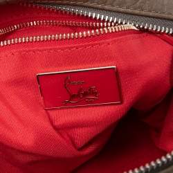 Pre Owned Christian Louboutin Dark Beige Leather Mariana Rider Hobo