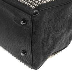 Pre Owned Christian Louboutin Black Leather Studded Panettone Satchel 