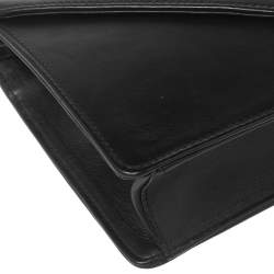 Christian Louboutin Black Leather Studded Flap Clutch