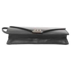 Christian Louboutin Black Leather Studded Flap Clutch