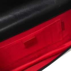Christian Louboutin Black Leather Studded Flap Clutch