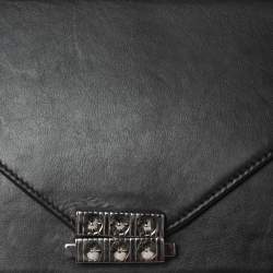 Christian Louboutin Black Leather Studded Flap Clutch