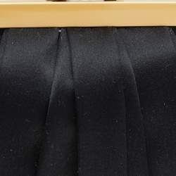 Christian Louboutin Black Satin Loubinight Frame Clutch