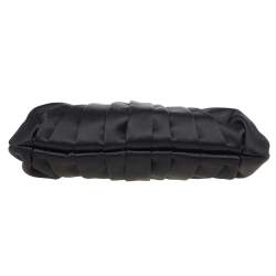 Christian Louboutin Black Satin Loubinight Frame Clutch