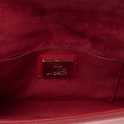Christian Louboutin Neon Red Patent Leather Vero Dodat Chain Clutch